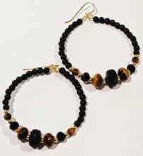 Tiger Eye Hoop Earrings