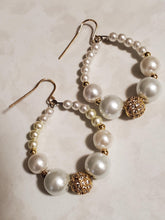 Glitzy Gold-Filled Center Stage Pearl Hoop Earrings