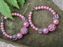 Pearly Pink Hoop Earrings