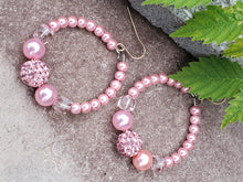 Pearly Pink Hoop Earrings