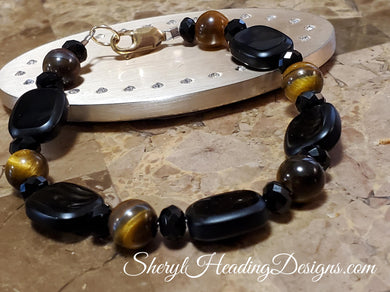 Tiger Eye with Black Onyx Bracelet