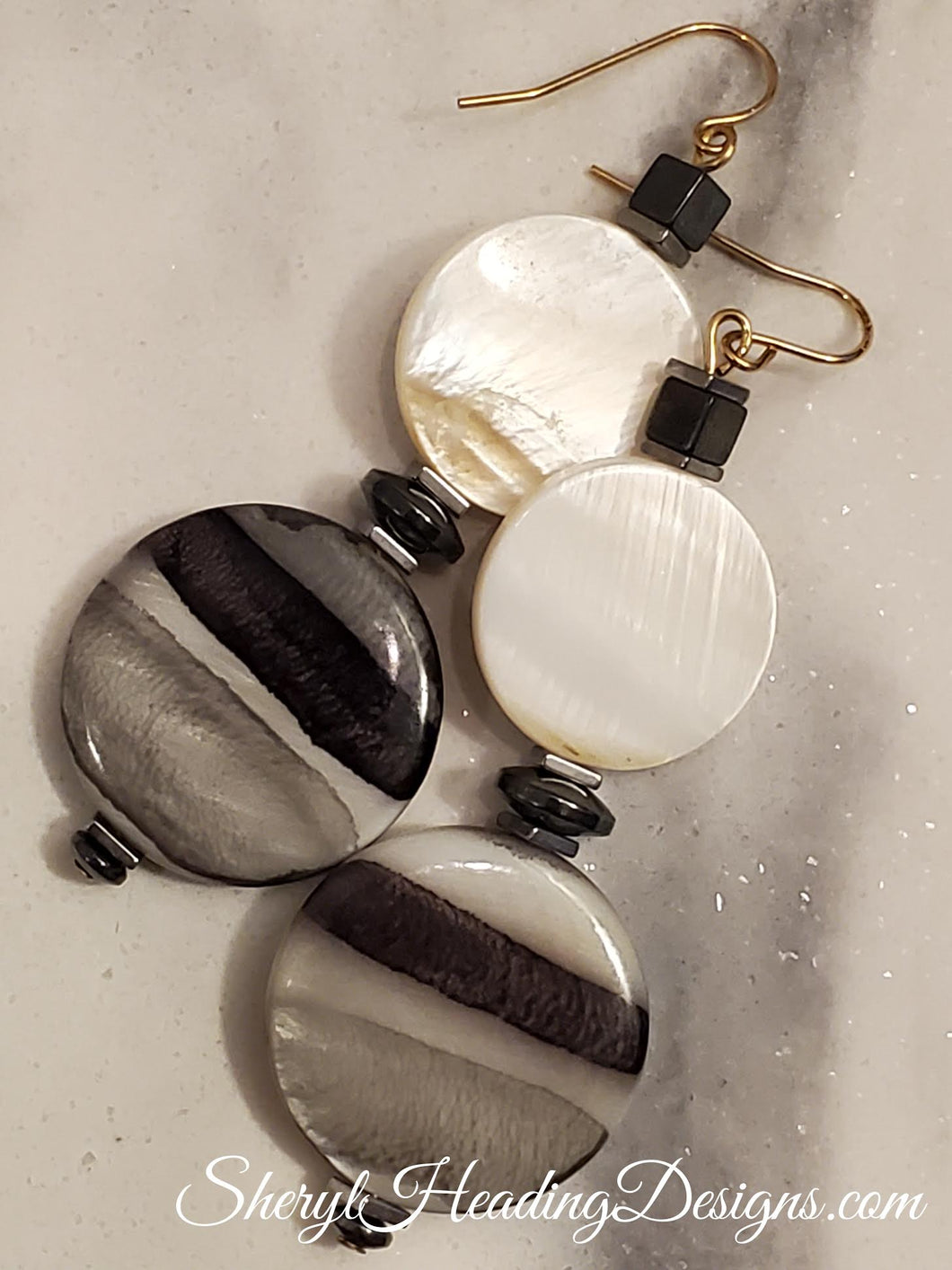 Shades of Gray...Big Dangle Earrings