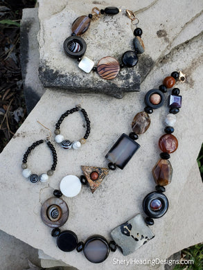 Bead CRAZY Necklace, Bracelet and Earring Set