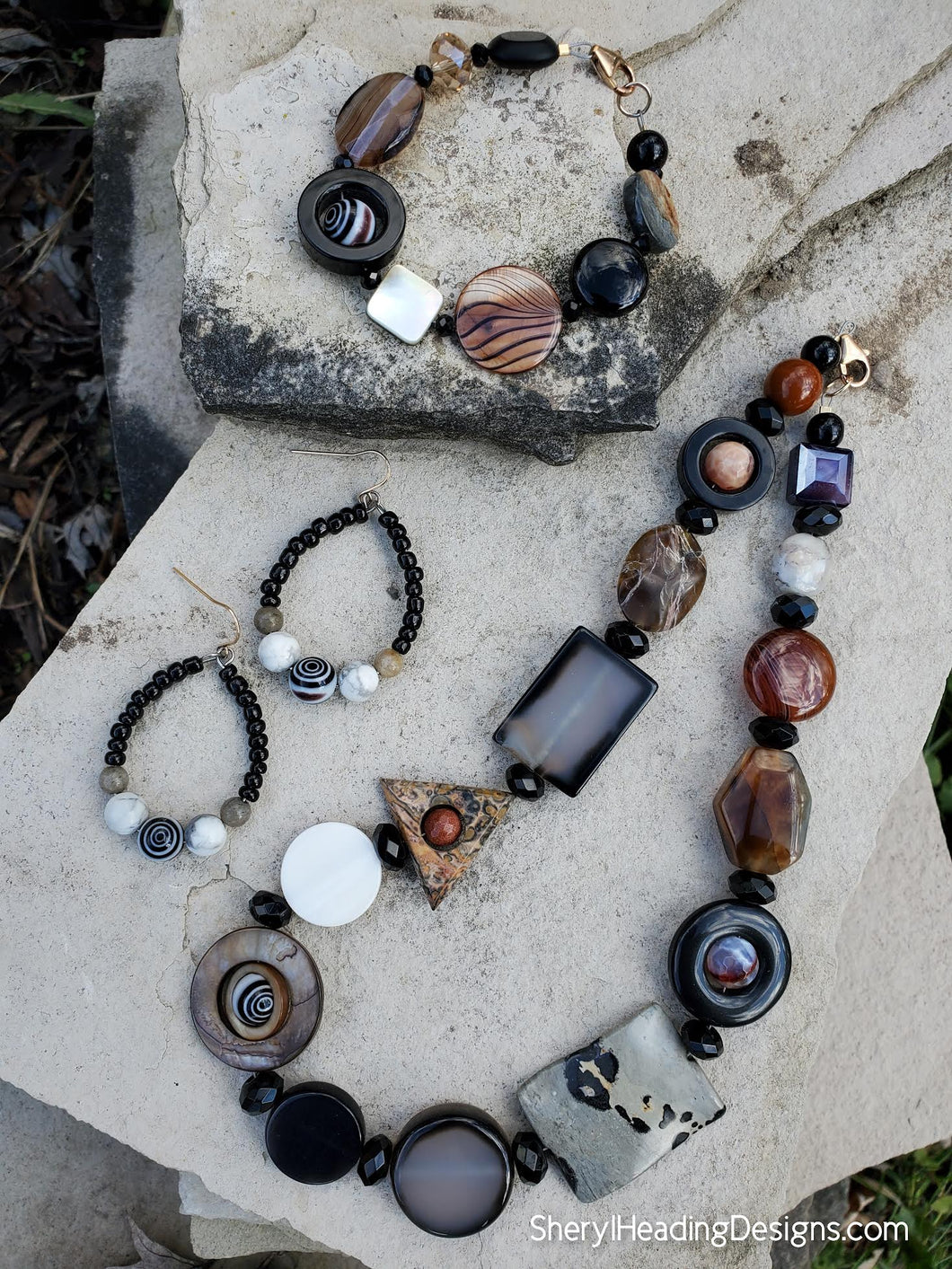 Bead CRAZY Necklace, Bracelet and Earring Set