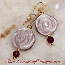 Bloomin Mauve and Garnet Earrings