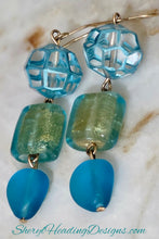 Blue and Green Iridescent Gold-Filled Earrings