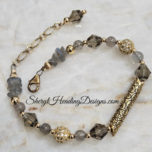 Labradorite Bracelet with Golden Etched Bead