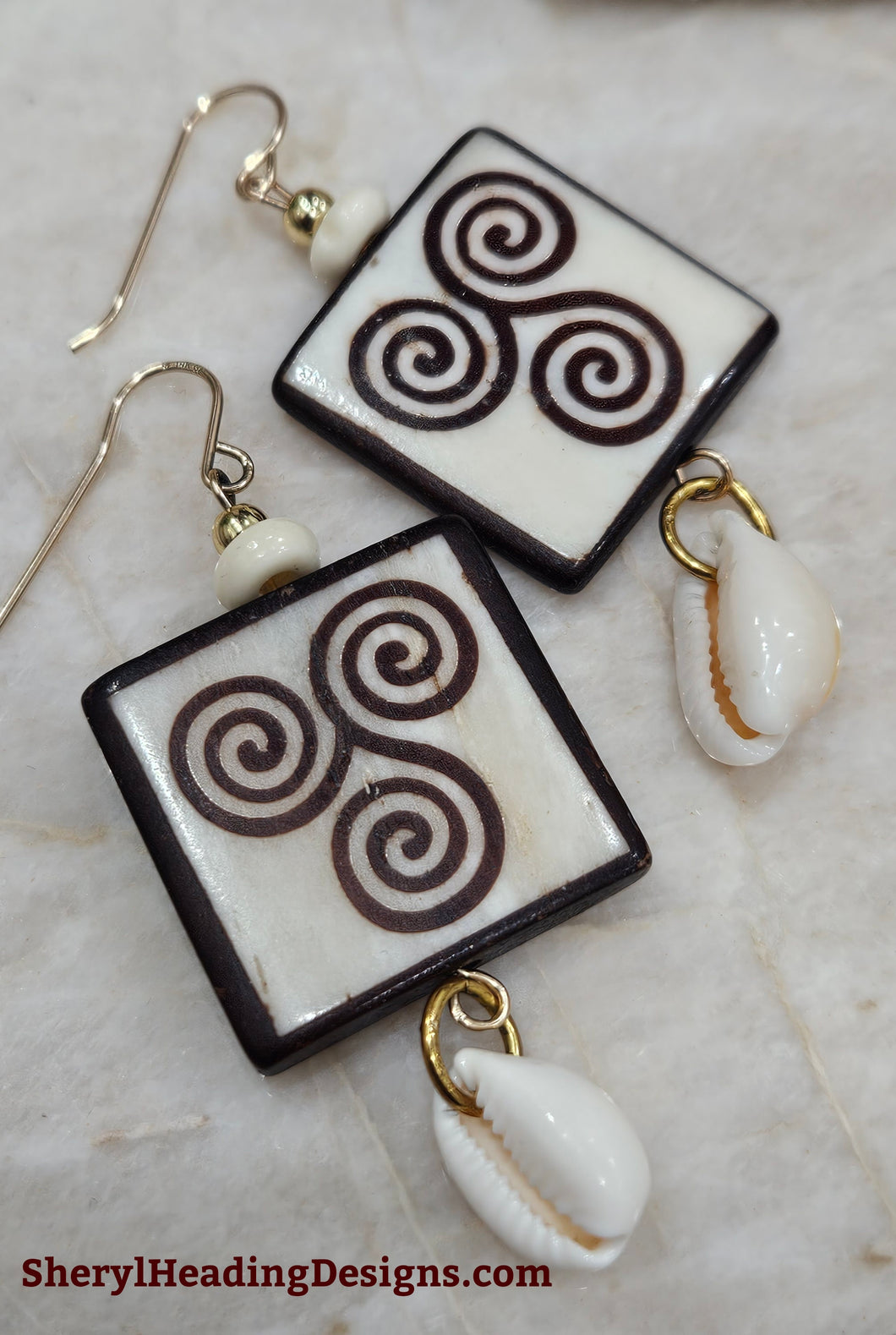 African Chic Beaded Drop and Dangle Gold Filled Earrings