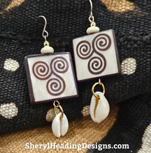 African Chic Beaded Drop and Dangle Gold Filled Earrings