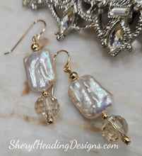 Luminous Pearl, Crystal and Gold Filled Earrings