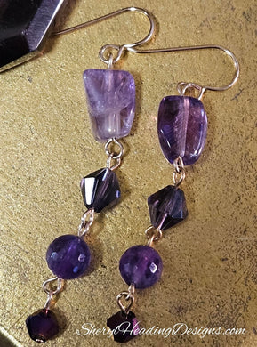 Beautiful Amethyst  Chandelier Dangle Earrings