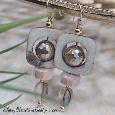 Gold Filled Exquisite Earrings Just for You with Semi Precious Stones