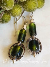 Sweet Silver and Green Dangle Earrings - Sheryl Heading Designs