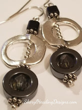 Ms. Fancy Sterling and Hemitite Beaded Dangle Earrings - Sheryl Heading Designs