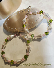 Those Pearls are Poppin' Pink and Green Hoop Earrings