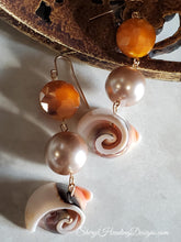 Swirly Pearly Shell Dangle Earrings