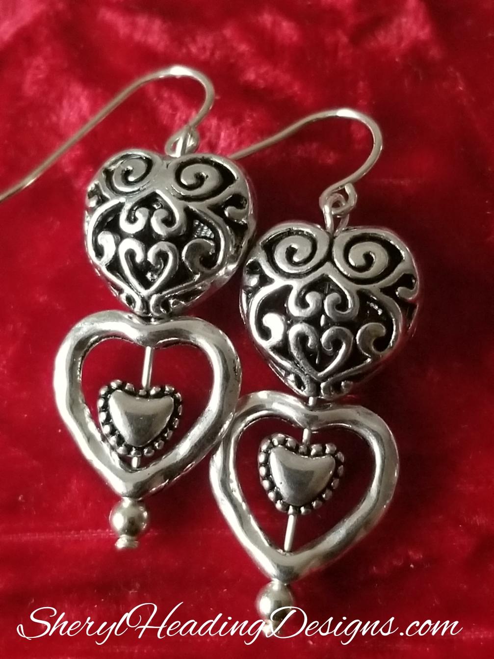 Full of Love Silver Heart Earrings