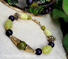 Center of Attention Purple and Green Bracelet