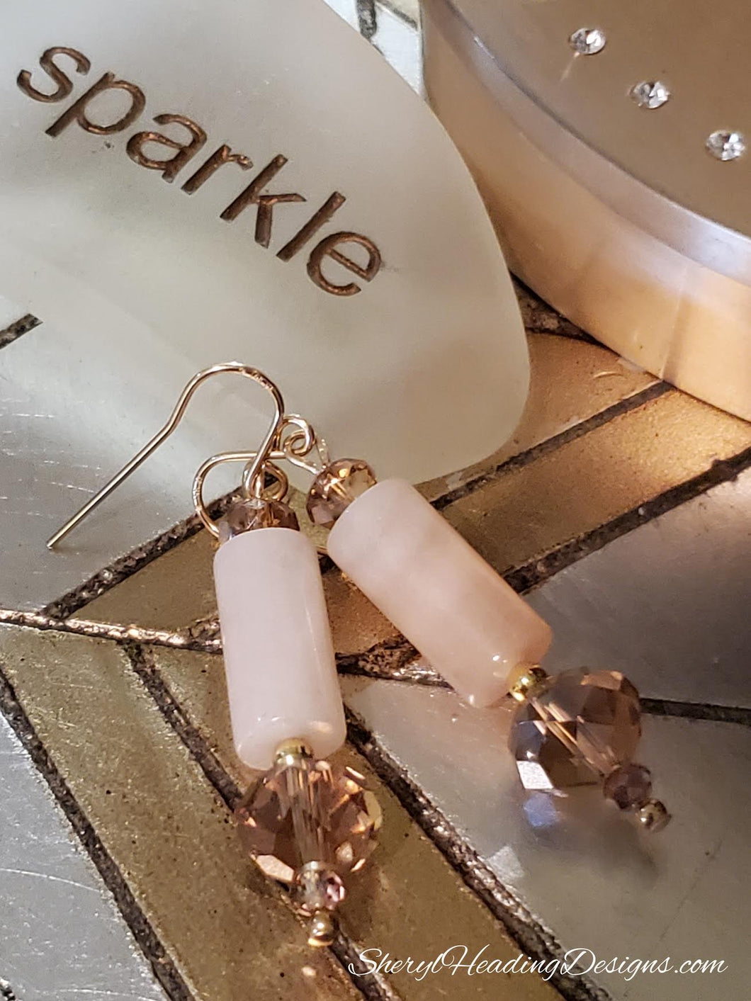 Champagne Crystal Dangle Earrings