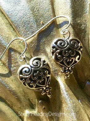 A Sweet Swirlin' Pair of Hearts Earrings - Sheryl Heading Designs