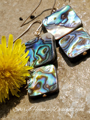 Dazzling Tropical Abalone Shell Drop and Dangle Earrings