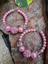 Pearly Pink Hoop Earrings