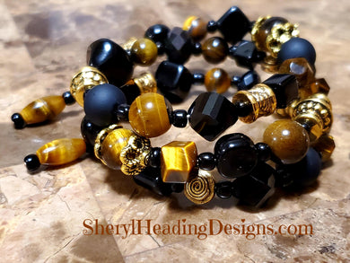 Eye of the Tiger Tiger Eye Wrap Bracelet