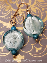 Down By the Sea Turquoise Round Crystal Earrings