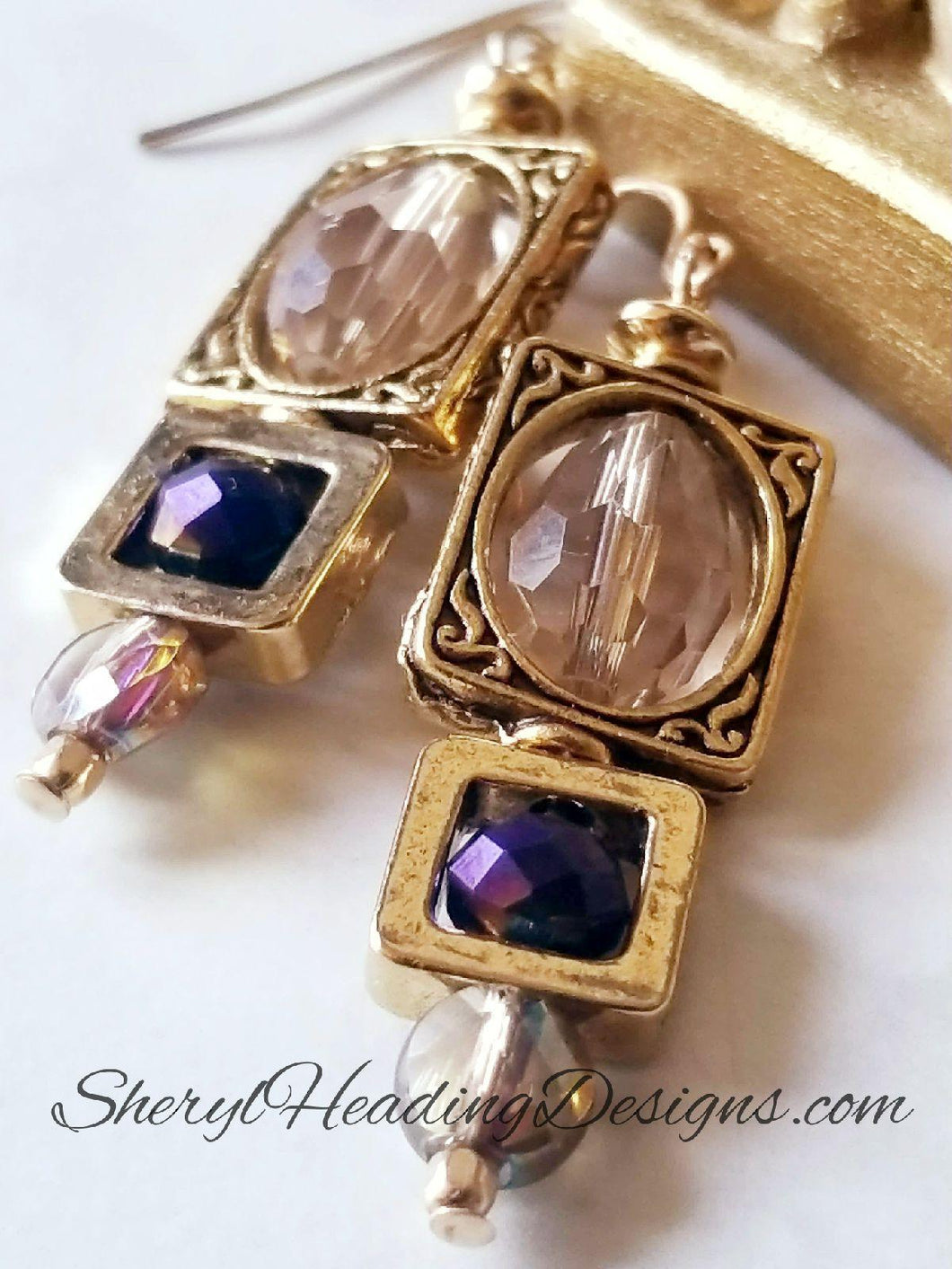 Antique Drop and Dangle Crystal Treasure Earrings - Sheryl Heading Designs