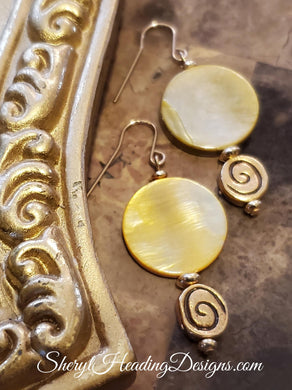Classy Drop and Dangles with a Swirl of GOLD