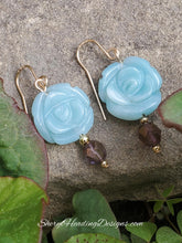 Carved Turquoise Flower Earrings