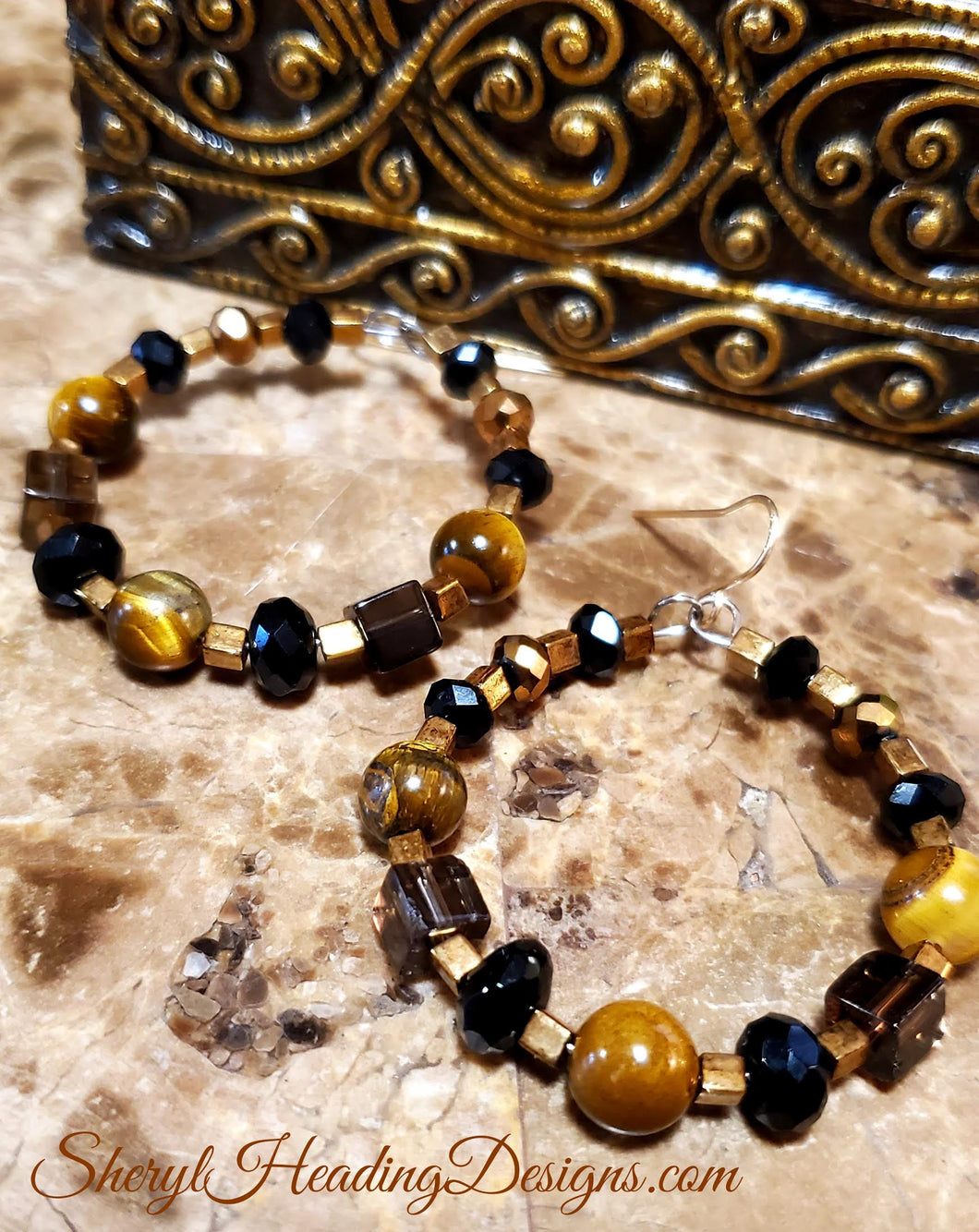 For the Tiger in You Tiger Eye Hoop Earrings