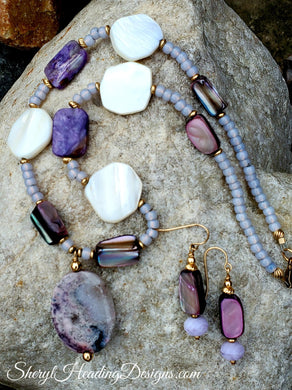 One of a Kind Purple Passion Necklace, Earring and Bracelet Set