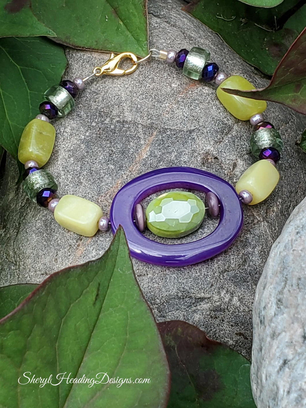 Star of the Show  Purple and Green Bracelet