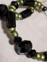 Money Green with a Twist of Black Hoop Earrings