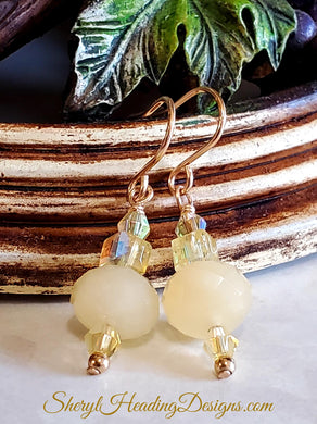 Sweet Lemon Drops with Crystal Earrings