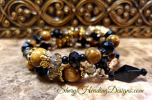 Tiger Eye Wrap Bracelet With Crystal and Gold-Filled Beads