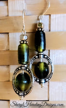 Sweet Silver and Green Dangle Earrings