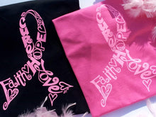 Breast Cancer Awareness Faith Hope Love Cure Pink Ribbon T Shirt - Sheryl Heading Designs
