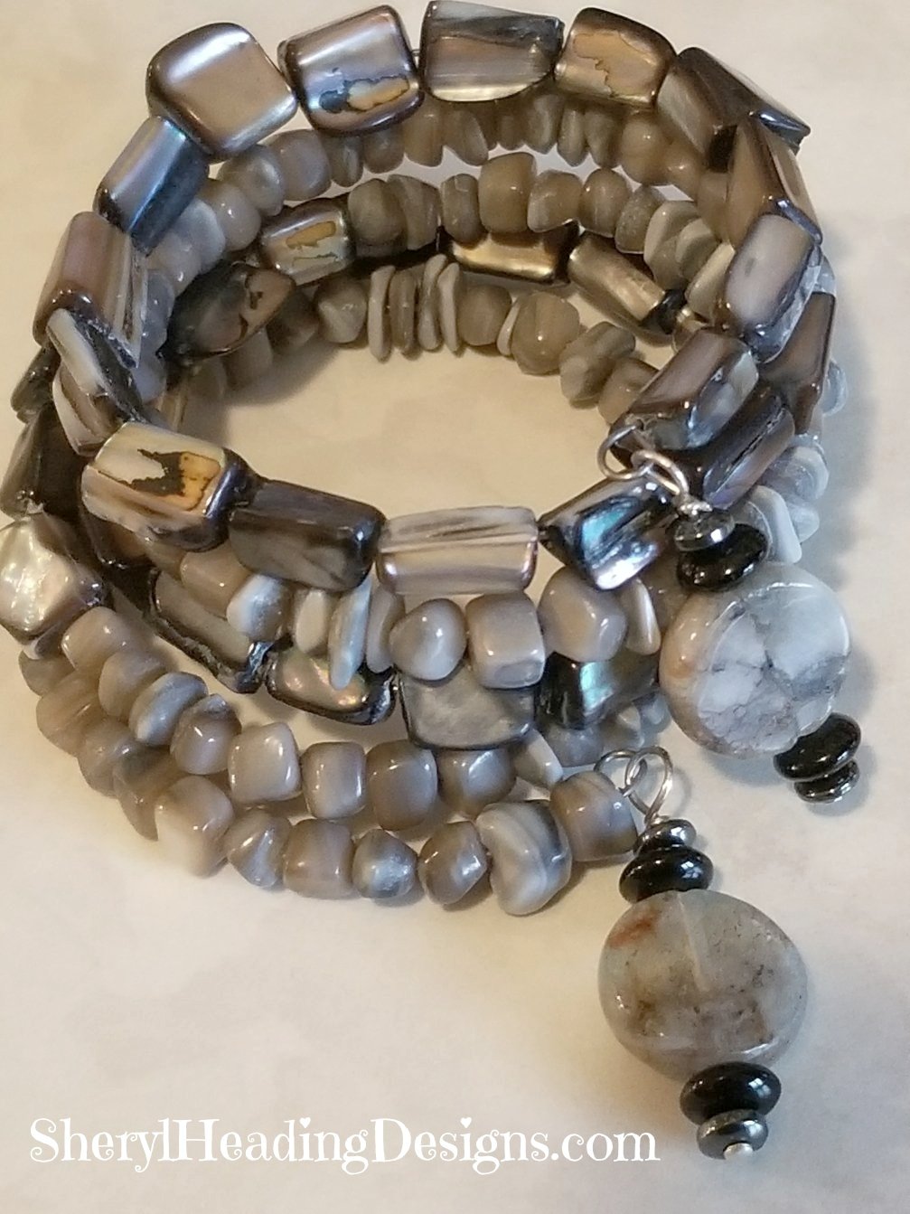 Shades of Grey Wrap Bracelet - Sheryl Heading Designs