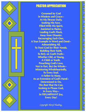 Pastor Appreciation Frameable Poster-By Sheryl Heading-Alexander - Sheryl Heading Designs
