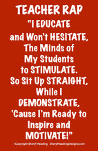 Teacher Rap/Educators Rap Poster - Sheryl Heading Designs