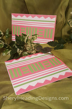 Pink and Green Ethnic Notes Set of 10 Boxed Cards - Sheryl Heading Designs